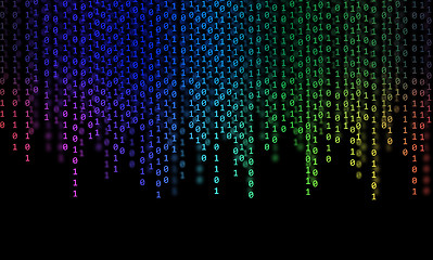 Image showing Abstract Rainbow Binary Code