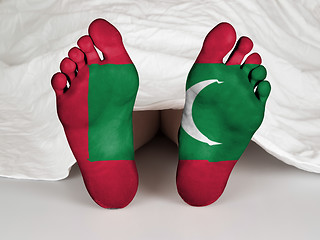 Image showing Feet with flag