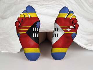 Image showing Feet with flag