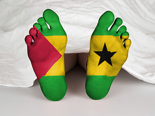 Image showing Feet with flag