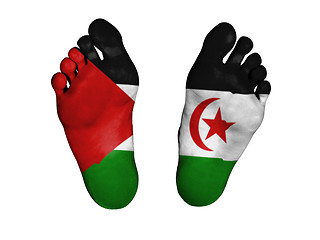 Image showing Feet with flag