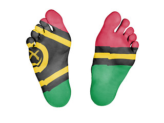 Image showing Feet with flag