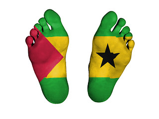 Image showing Feet with flag