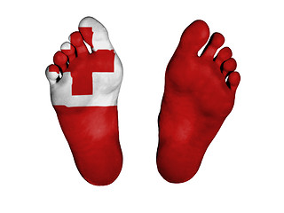 Image showing Feet with flag