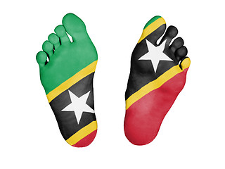 Image showing Feet with flag