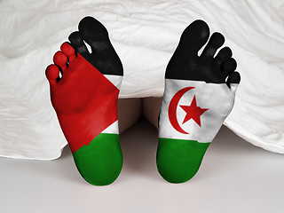 Image showing Feet with flag