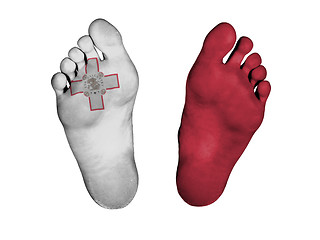 Image showing Feet with flag