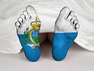 Image showing Feet with flag