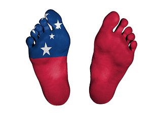 Image showing Feet with flag