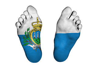 Image showing Feet with flag