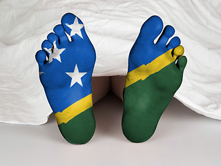 Image showing Feet with flag