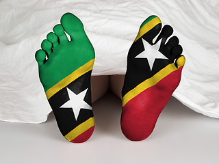 Image showing Feet with flag