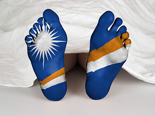 Image showing Feet with flag