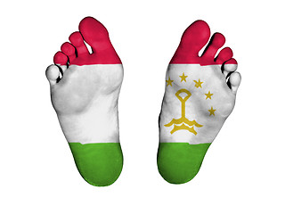 Image showing Feet with flag