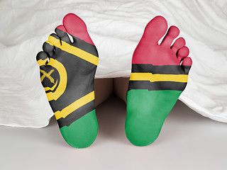 Image showing Feet with flag