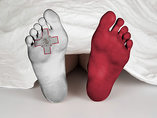 Image showing Feet with flag