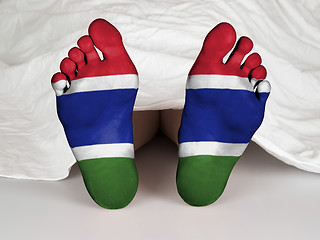 Image showing Feet with flag