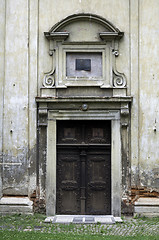 Image showing Old church door.