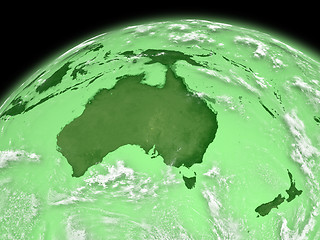 Image showing Australia on green Earth