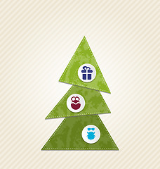 Image showing Christmas tree with infographics, minimal style