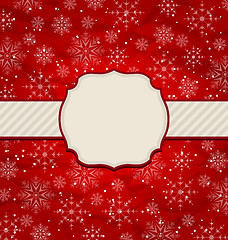 Image showing Christmas vintage invitation with snowflakes