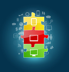 Image showing Set puzzles with infographic elements 