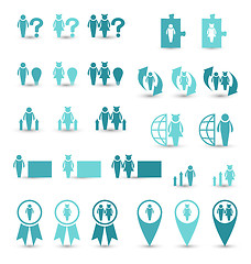 Image showing Set business icons, management and human resources