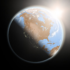 Image showing Sunrise over North America