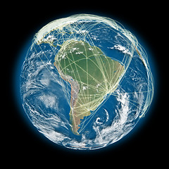 Image showing Connected world South America view