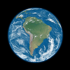 Image showing South America on blue Earth