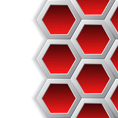 Image showing Red hexagons brochure background