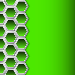 Image showing Green hexagons brochure background