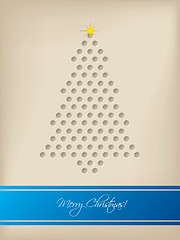 Image showing Cool christmas card with tree shaped dots