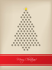 Image showing Cool christmas card with tree shaped 3d dots