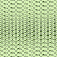 Image showing Green hexagon seamless pattern with 3d effect