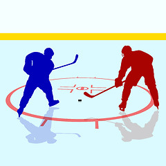 Image showing Ice hockey players. Vector illustration