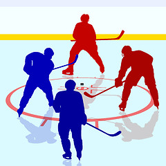 Image showing Ice hockey players. Vector illustration