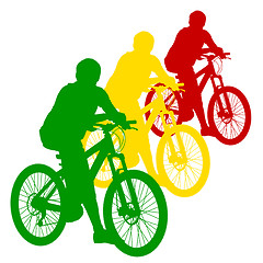 Image showing Silhouette of a cyclist male.  vector illustration.