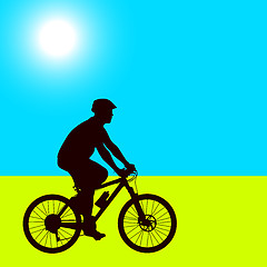 Image showing Silhouette of a cyclist male.  vector illustration.