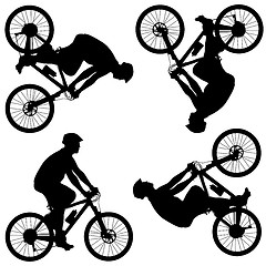 Image showing Silhouette of a cyclist male.  vector illustration.