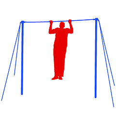 Image showing Silhouette of an athlete on the horizontal bar. Vector illustrat
