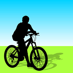 Image showing Silhouette of a cyclist male.  vector illustration.