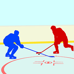 Image showing Ice hockey players. Vector illustration