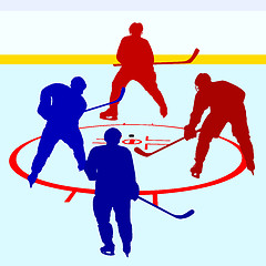 Image showing Ice hockey players. Vector illustration