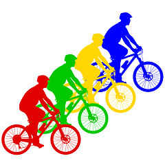 Image showing Silhouette of a cyclist male.  vector illustration.