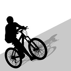 Image showing Silhouette of a cyclist male.  vector illustration.