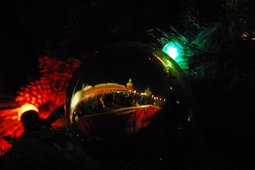 Image showing Russian kremlin mirrored in christmass ball