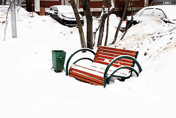 Image showing Winter bench