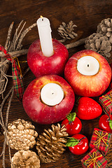 Image showing Christmas decoration with red apples