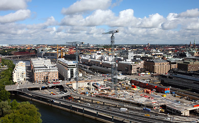 Image showing Building activity in central Stockholm